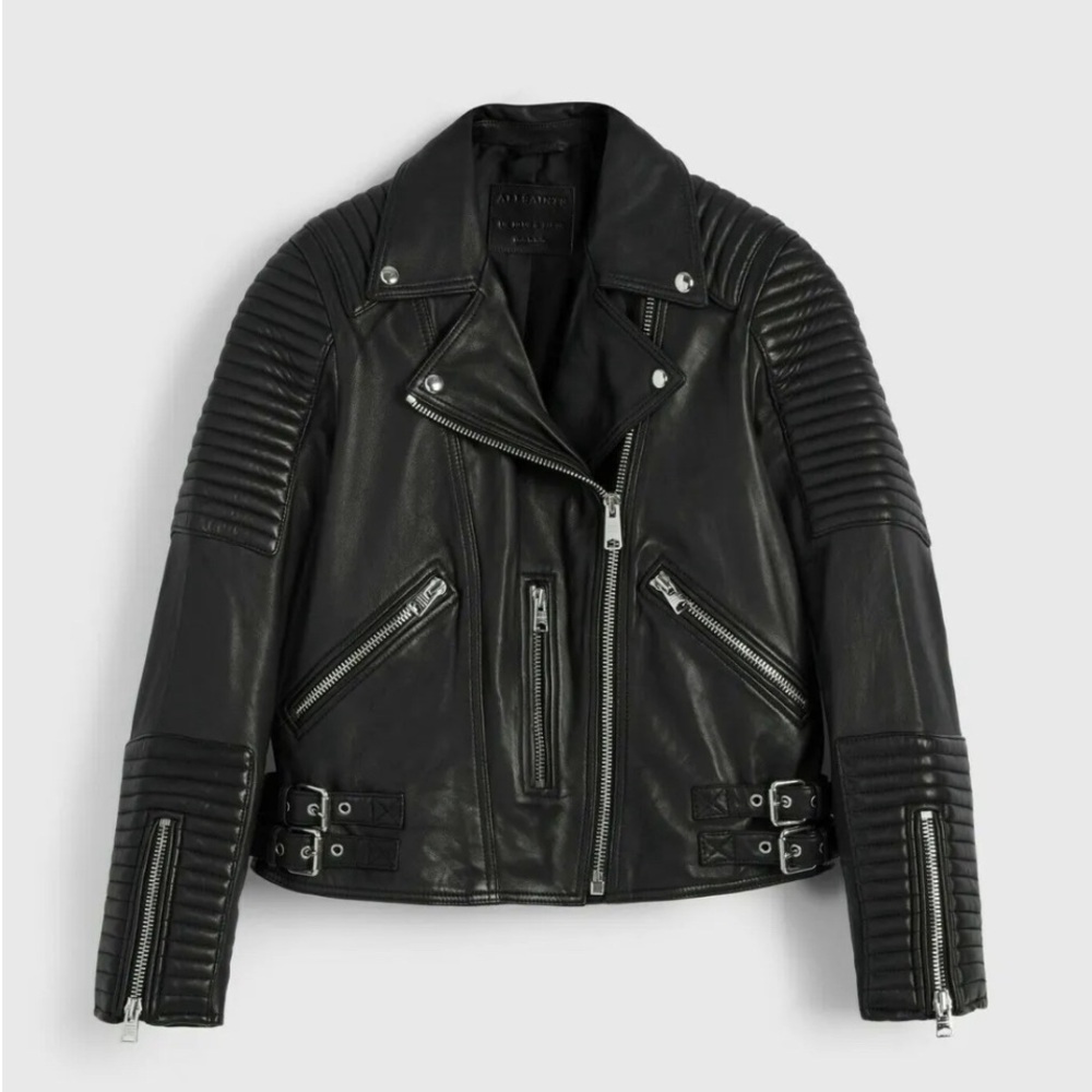 AllSaints Women’s Estella Real Leather Biker Jacket, Size US 2